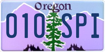 OR license plate 010SPI