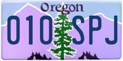 OR license plate 010SPJ