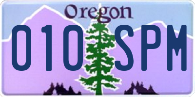 OR license plate 010SPM