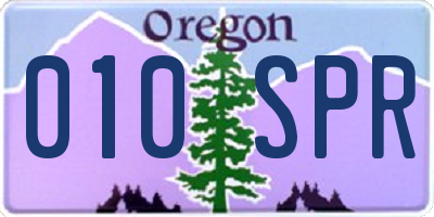 OR license plate 010SPR