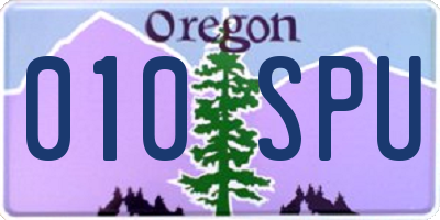 OR license plate 010SPU