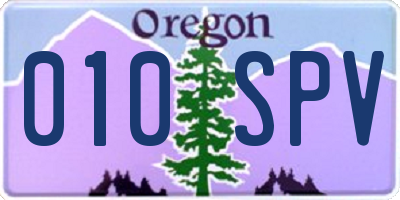 OR license plate 010SPV