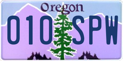 OR license plate 010SPW
