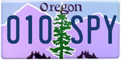 OR license plate 010SPY