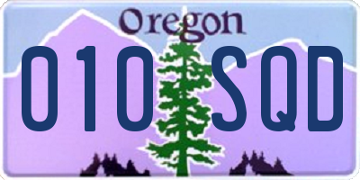 OR license plate 010SQD