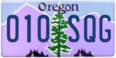 OR license plate 010SQG