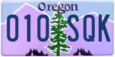 OR license plate 010SQK
