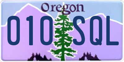 OR license plate 010SQL