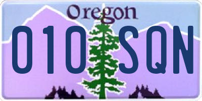 OR license plate 010SQN