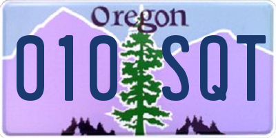 OR license plate 010SQT