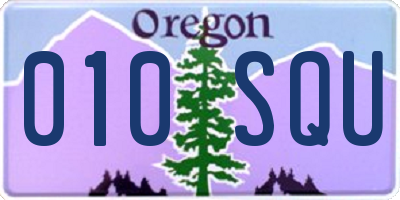 OR license plate 010SQU
