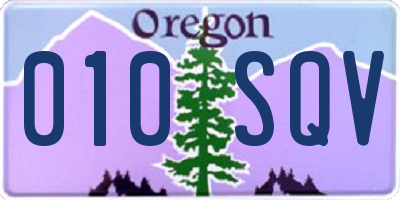 OR license plate 010SQV