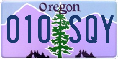 OR license plate 010SQY