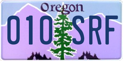 OR license plate 010SRF