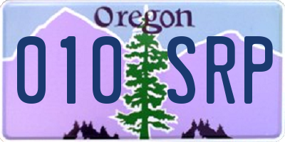 OR license plate 010SRP