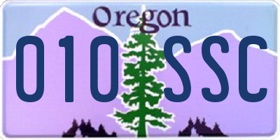 OR license plate 010SSC