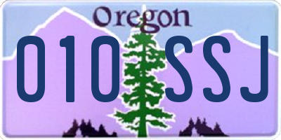 OR license plate 010SSJ
