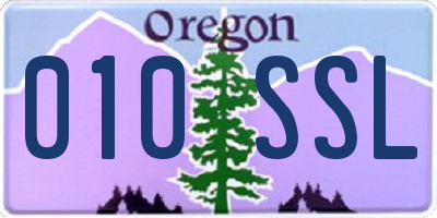 OR license plate 010SSL