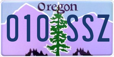 OR license plate 010SSZ