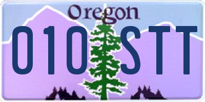 OR license plate 010STT
