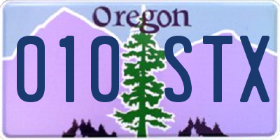 OR license plate 010STX