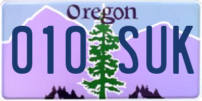 OR license plate 010SUK