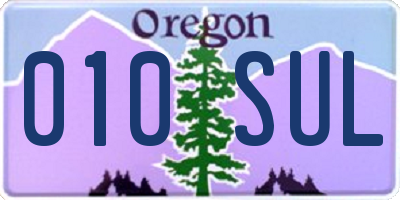 OR license plate 010SUL