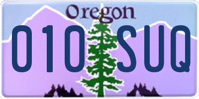 OR license plate 010SUQ