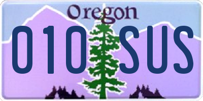 OR license plate 010SUS
