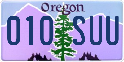 OR license plate 010SUU