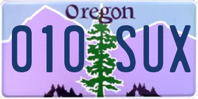 OR license plate 010SUX