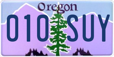 OR license plate 010SUY