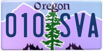 OR license plate 010SVA