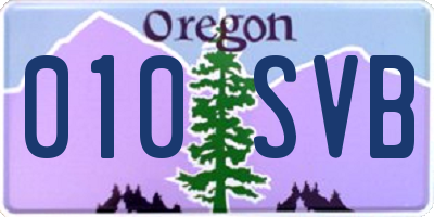 OR license plate 010SVB
