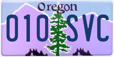 OR license plate 010SVC