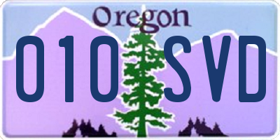 OR license plate 010SVD