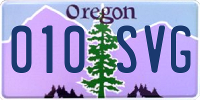 OR license plate 010SVG