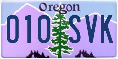 OR license plate 010SVK