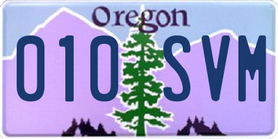 OR license plate 010SVM