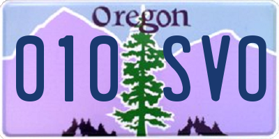 OR license plate 010SVO