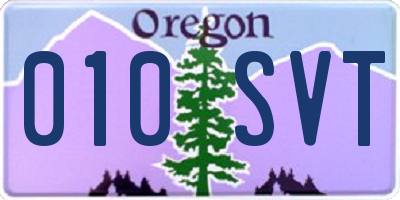 OR license plate 010SVT