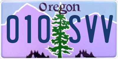 OR license plate 010SVV