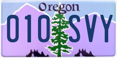 OR license plate 010SVY