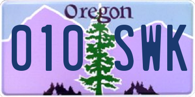 OR license plate 010SWK