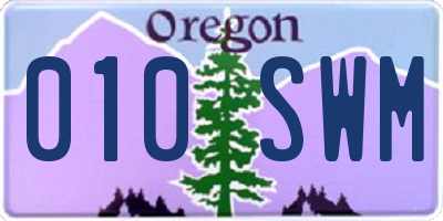 OR license plate 010SWM