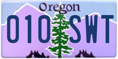OR license plate 010SWT