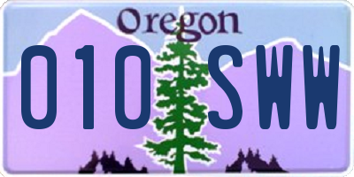 OR license plate 010SWW