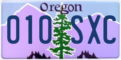 OR license plate 010SXC
