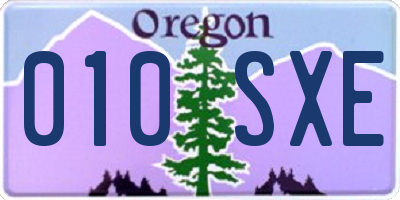 OR license plate 010SXE