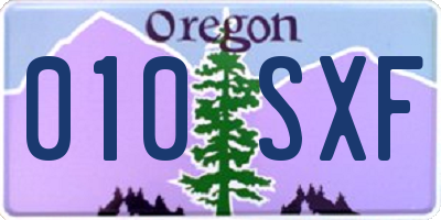 OR license plate 010SXF